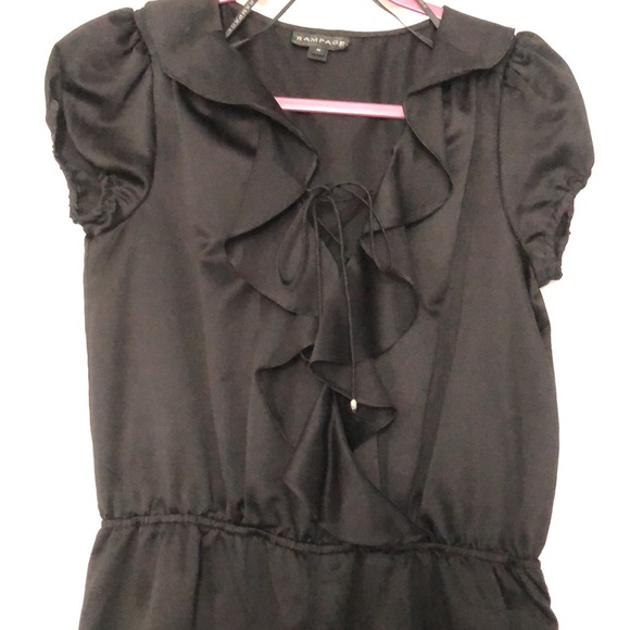Rampage Romper black with ruffle and tie down front. - Picture 2 of 8